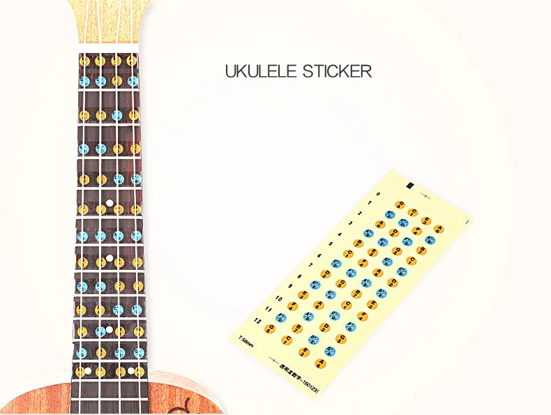 Ukulele Fretboard Note Map Sticker Fingerboard Frets Decals for Beginner Practice up001 | Спорт и развлечения
