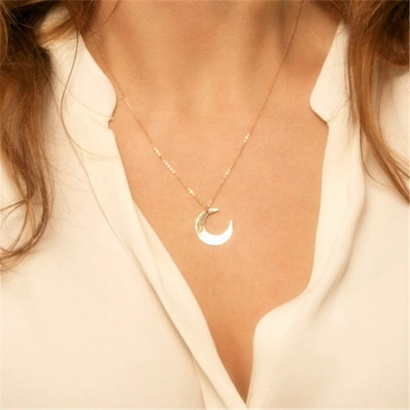 Женское Ожерелье с кулоном простой модный полумесячный стиль | Украшения и