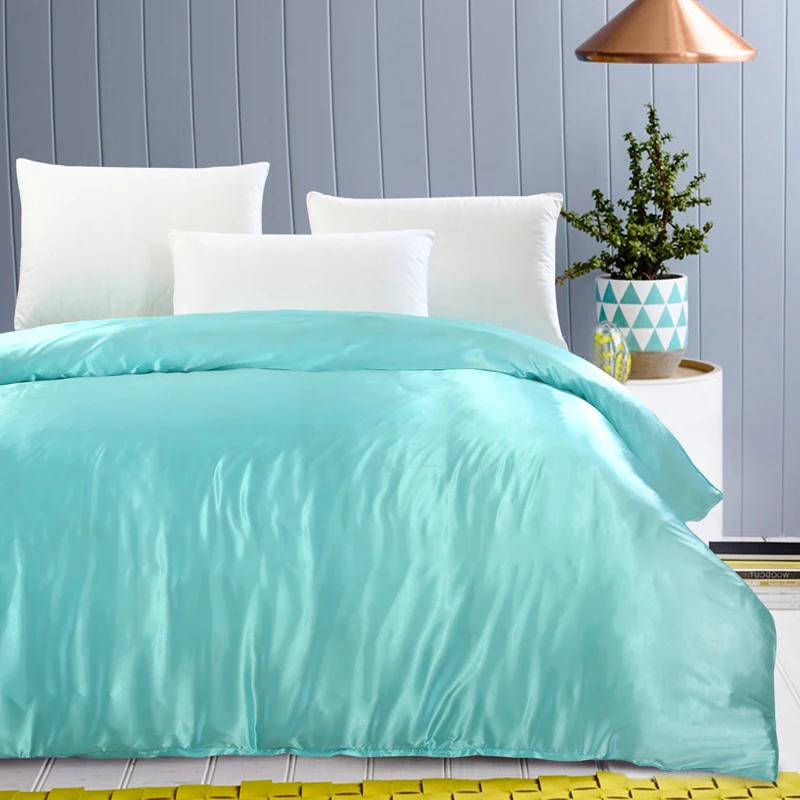 Роскошное шелковое постельное белье в новом стиле однотонный двуспальный