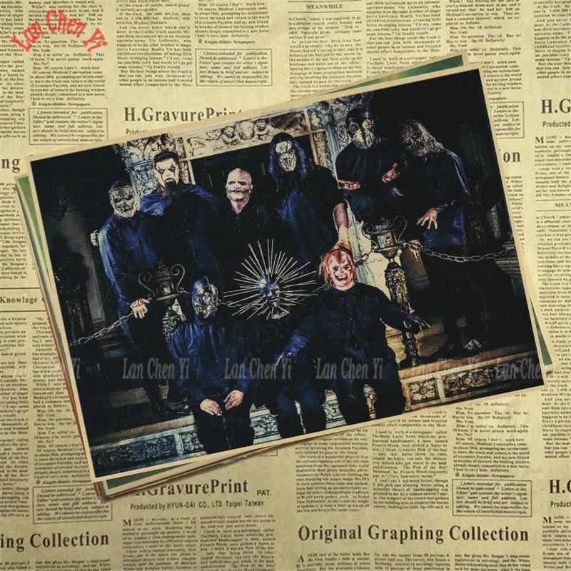 Slipknot Группа Музыка крафт-бумага плакат Винтаж Высокое качество печати рисунок ядро декоративная живопись - Цвет: Красный