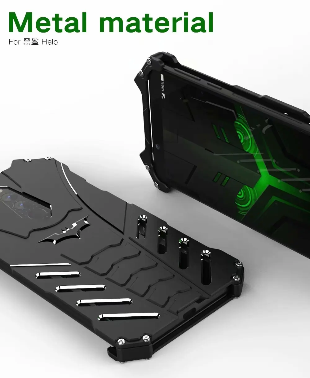 R-JUST для Xiaomi Черная Акула Helo задняя крышка чехол Armor пыль из металла Алюминий ЧПУ