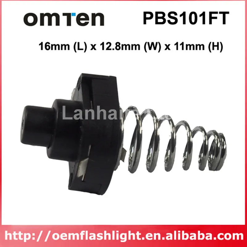 OMTEN PBS101FT 16 мм (Д) 12 8 (Ш) x 10 (В) светодиодный фонарик Clicky Switch-черный (5 шт) |