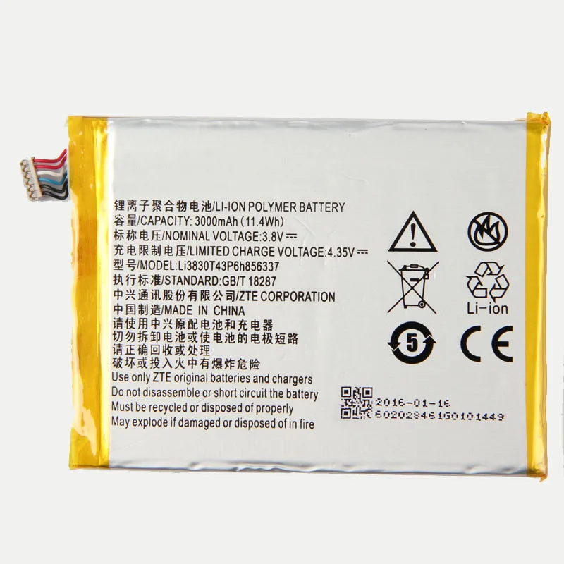Оригинальный аккумулятор Li3830T43p6h856337 для телефона ZTE Blade S6 Lux Q7/ C G719C N939St V5 Pro N939ST N939SC