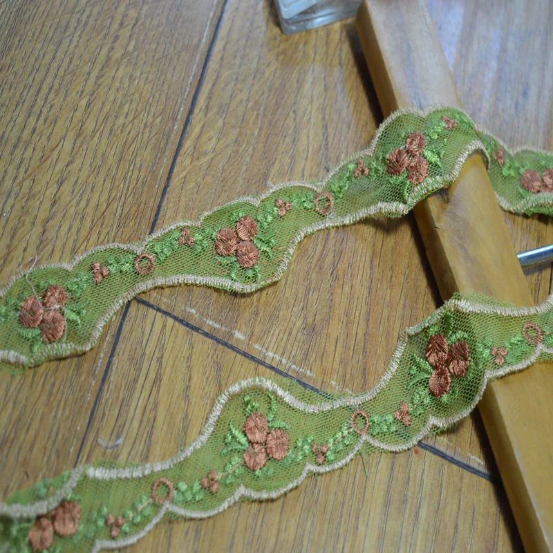 Somelace (2yds/лот) черная ~ красная зеленая розовая газовая цветная Цветочная вышивка