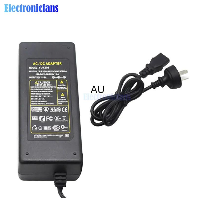 DC 12V 5A трансформатор освещения AC/DC адаптер питания EU/US/AU/UK штепсельная вилка