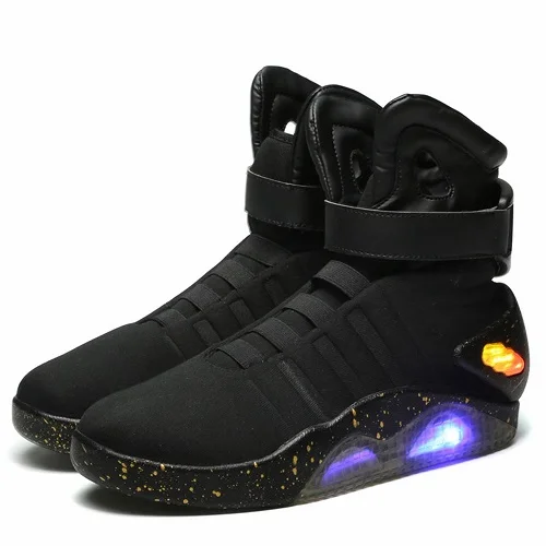 As Shown Coslive Marty Mcfly/кроссовки; обувь «Назад в будущее»; спортивная обувь для костюмированной вечеринки; Цвет Черный; светильник - Цвет: As Shown