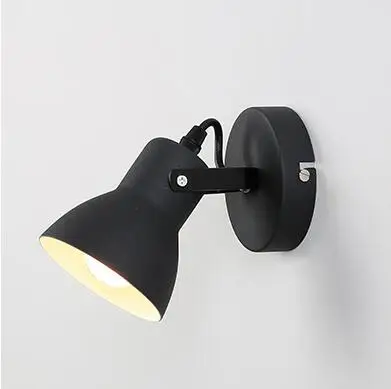 Black no bulb Скандинавский современный минималистичный прикроватный светильник для спальни креативный коридор Проходное крыльцо офисное исследование кафе настенный светильник регулируемый Бра - Цвет абажура: Black no bulb