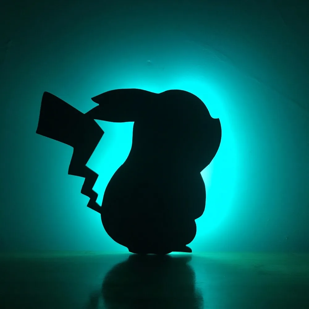 Amroe Pokemon Pikachu figure Lampara nigth светильник Настенный для детей с голосовым управлением