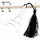 Ретро-закладки с изображением Эйфелевой башни с кисточкой, металлическая Закладка, Классические зажимы, подарки для школы, офиса, канцелярские принадлежности