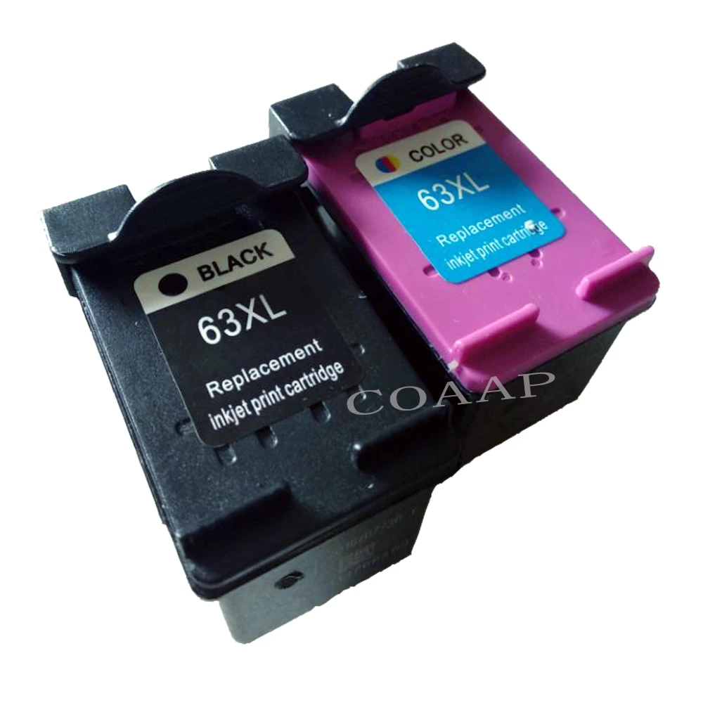 2 заправки чернильные картриджи для HP 63 XL принтера Envy 4520 4512 Officejet 4655 3830 4650 Deskjet 2130 3632