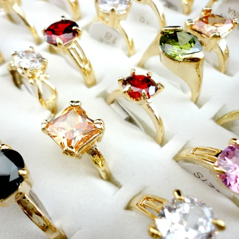 10 шт. разноцветные циркониевые Недорогие свадебные кольца для женщин модное