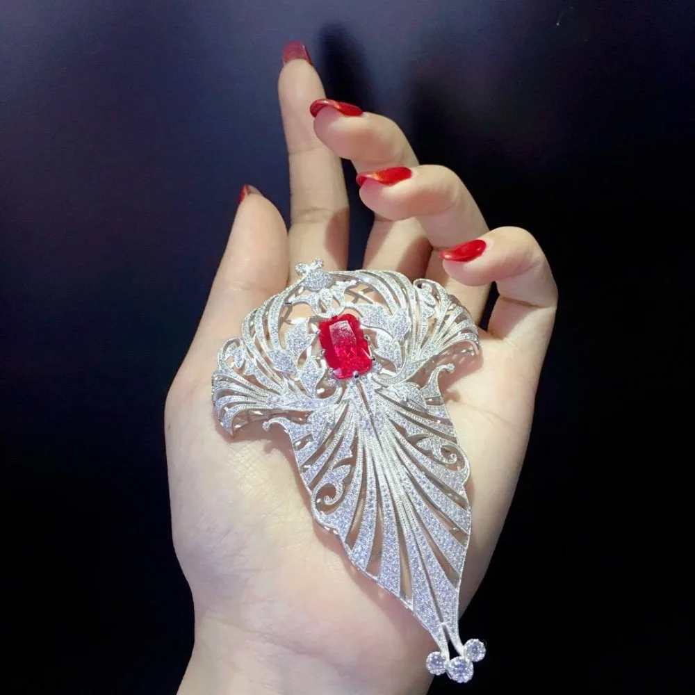 Женская Брошь из серебра 925 пробы с кулоном | Украшения и аксессуары