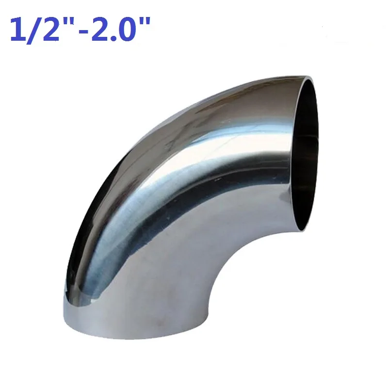 1/2 &quot 2 0&quot Нержавеющая сталь 304 Санитарно 90 градусов отделка полировка локоть