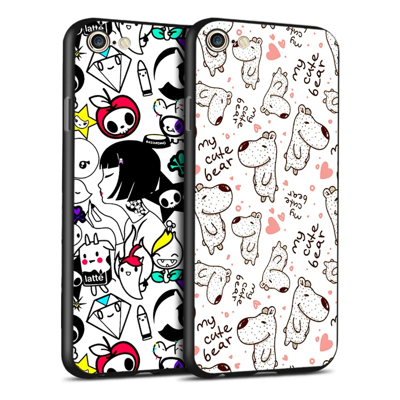 IIOZO Soft Silicone Phone Case for iPhone 8 7 6 6S Plus XR X XS MAX Cartoon Bear Color Painting Cover Shell Coque | Мобильные