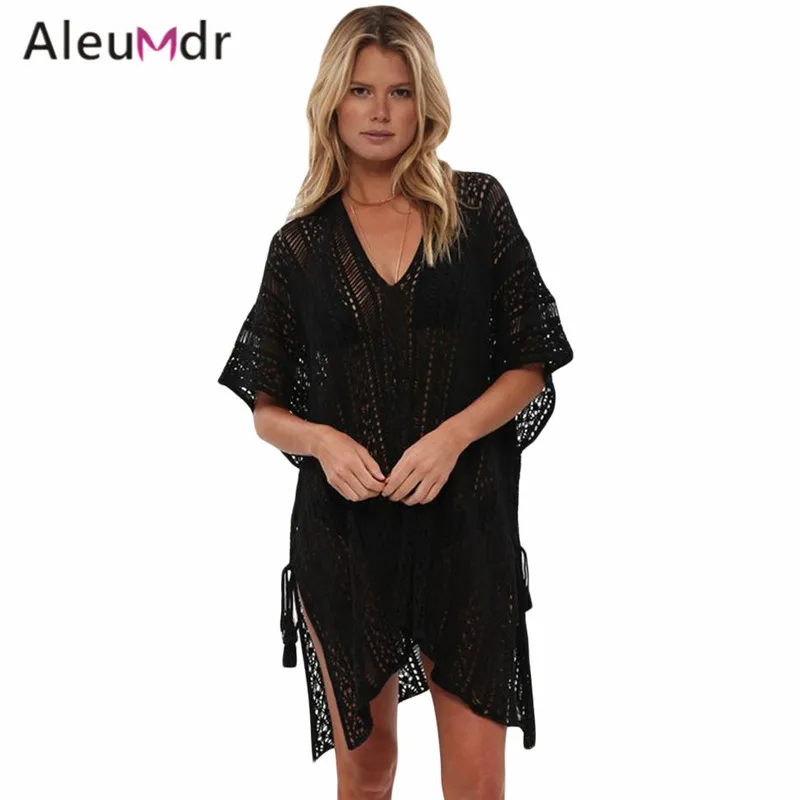 Aleumdr Summer Dress Beach Womens Bathing Suit Cover-ups Crochet Knitted Tassel Tie Cover Up Beachwear LC42183 Saida De Praia |