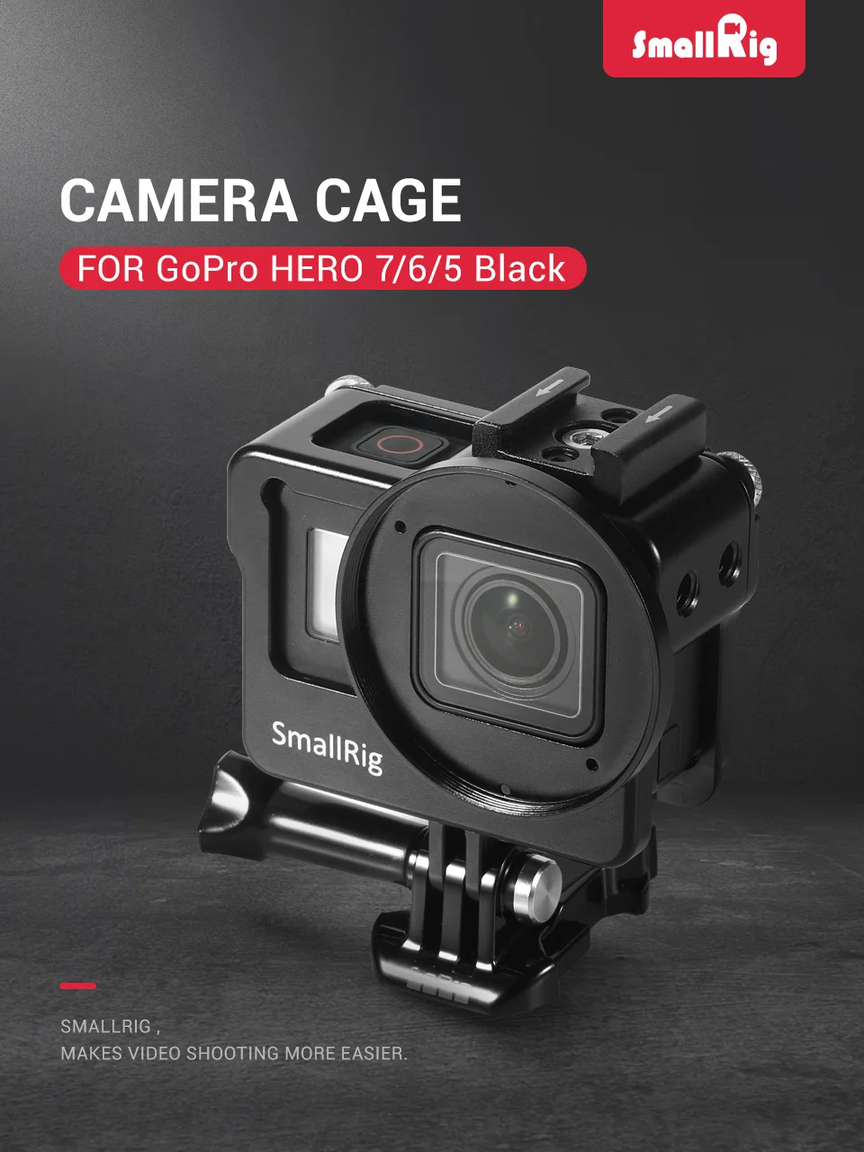SmallRig экшн Камера Vlogging клетка для экшн-камеры GoPro HERO 7/6/5 Black Label для микрофон флэш светильник DIY варианты Алюминий чехол CVG2320