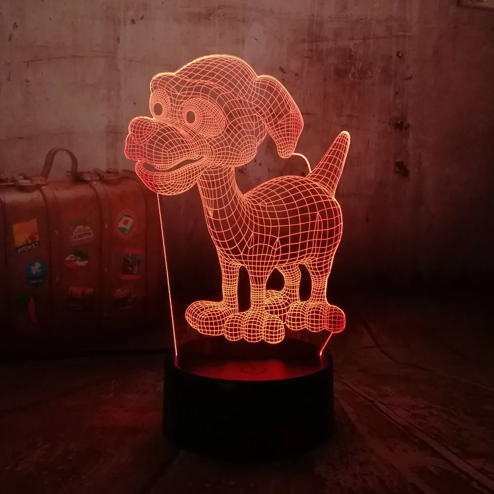 3D милый собачий Щенячий патруль светодиодный Lampara RC Ночник настольный светильник