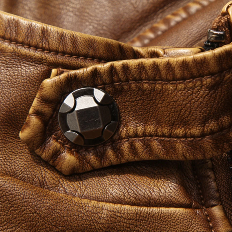 Мужские кожаные куртки EICHOS модная мотоциклетная куртка Мужская осенне зимняя