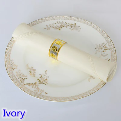 IVORY Салфетка для стола Обычная Полиэстеровая салфетка для свадьбы, отеля и украшение стола ресторана, устойчивая к пятнам - Цвет: IVORY