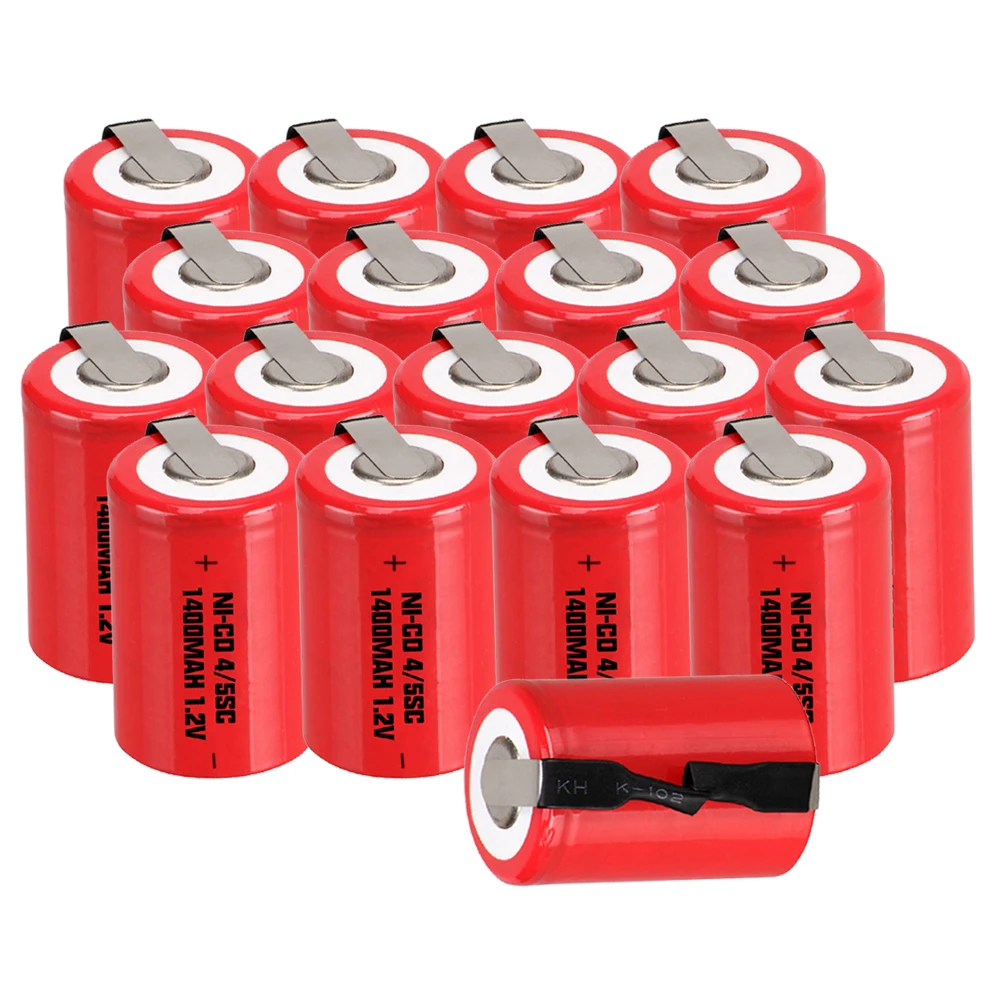 Самая низкая цена 18 шт 4/5SC батареи 1 2 v аккумуляторные 1400 mAh nicd Батарея для