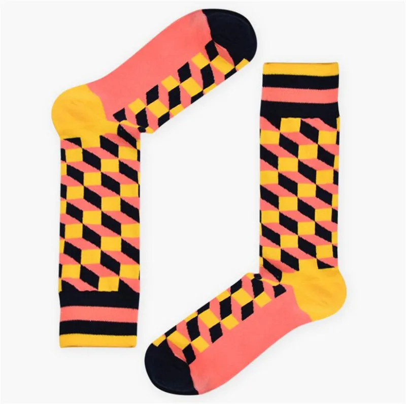 CRAZY FLY Colorful Cotton Men Happy Socks Striped Plaid Women Unisex Funny Harajuku Casual Breathable for Christmas Gift | Женская