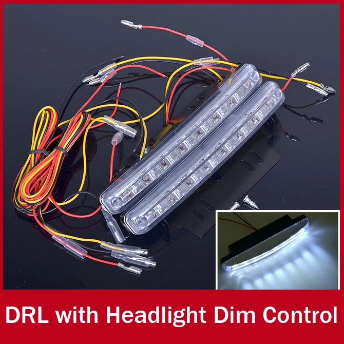 2 X 8 из светодиодов DRL дневного бег освещение противотуманные фары для KIA Ford с
