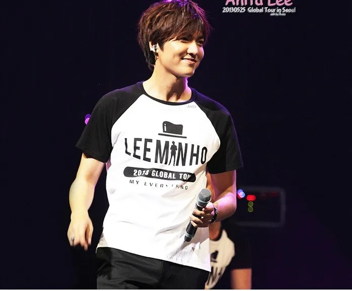 Kpop Lee Minho футболка сеульские концертные фанаты Ли Мин Хо одежда материал поддержка leeminho влюбленные пары нанимают k-pop футболка