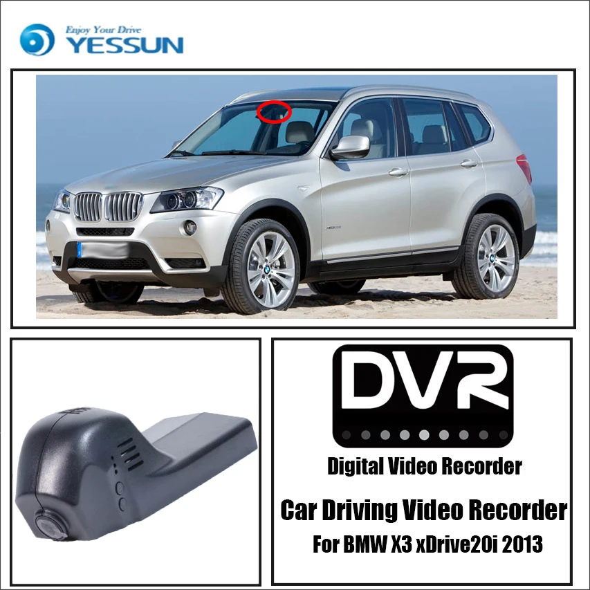 

YESSUN Автомобильный видеорегистратор, мини-камера для BMW X3 2013, Автомобильный видеорегистратор, супер Wifi