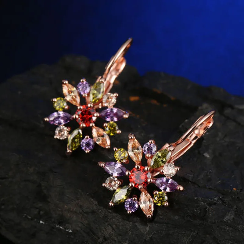 RLOPAY женские Уникальные Цветочные Ювелирные наборы ожерелье кулон серьги