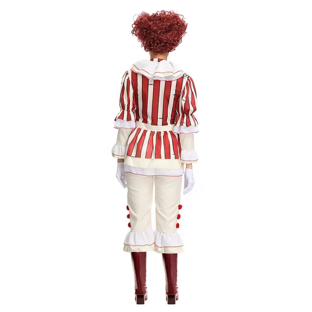 

Adults Women men Clown Cosplay Costume Performance Uniform Halloween Party clown Suits