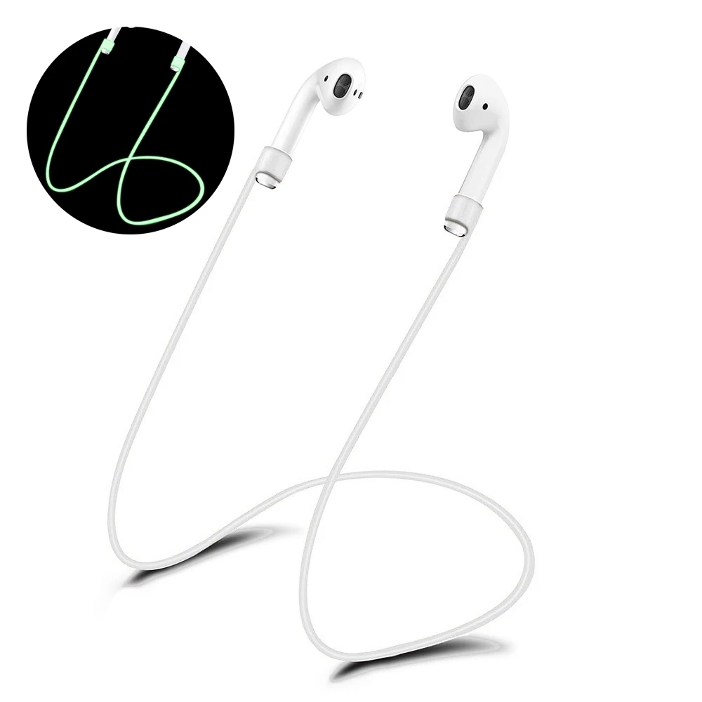 Anti-lost Rope Светящийся в темноте протектор для Apple Airpods Чехол air pods i9 i9s i10 Pro i11 i13 i19 TWS Защитная крышка против потери веревки - Цвет: Anti-lost Rope
