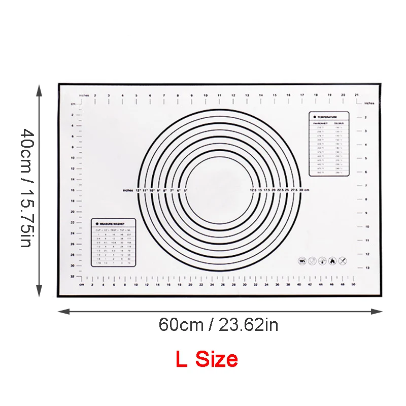 Black 40x60cm MOSEKO силиконовый коврик для выпечки для пиццы, тесто для выпечки, кухонные гаджеты для торта, печенья, инструменты для приготовления пищи, посуда, Аксессуары для выпечки - Цвет: Black 40x60cm