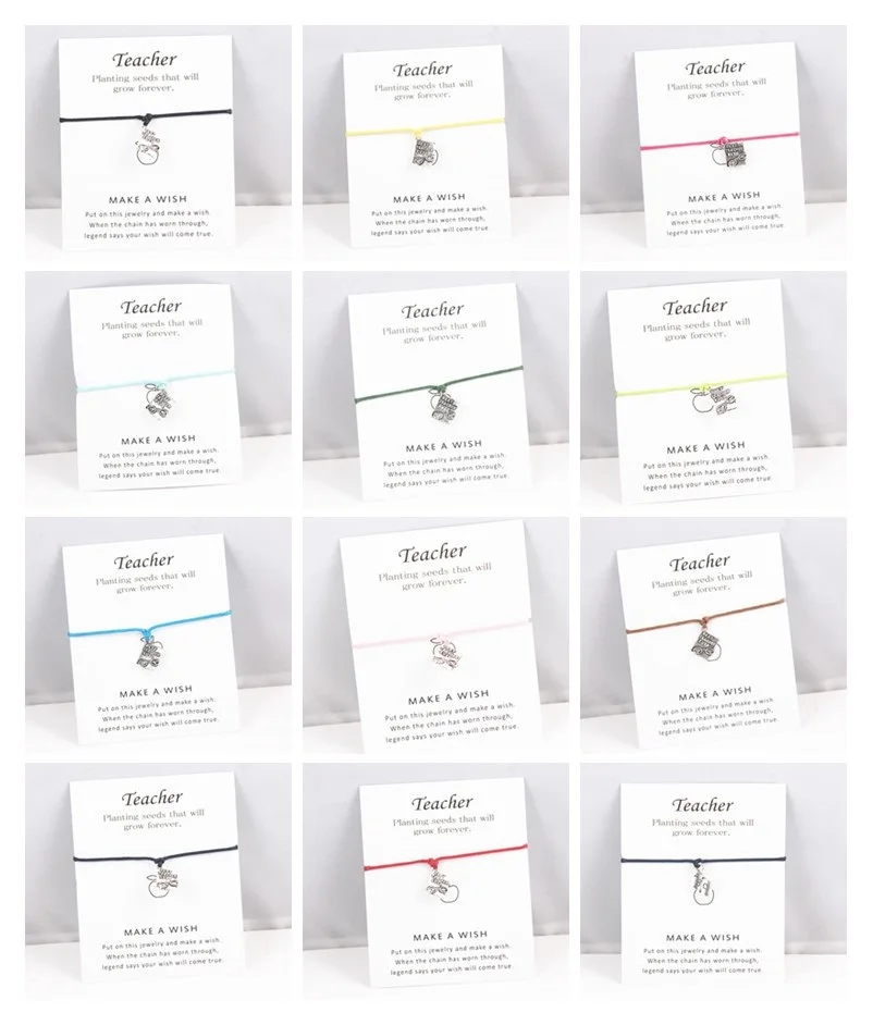 2018 Серебряный лучший подарок на День учителя Браслеты регулируемые браслеты