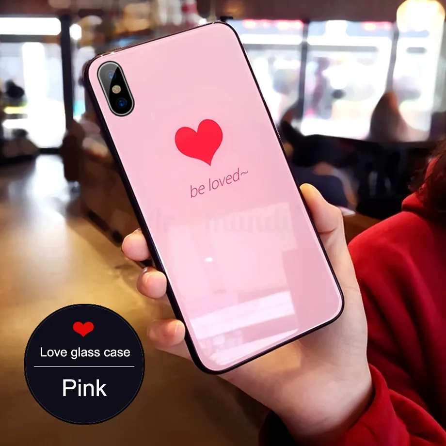 Противоударный чехол ANXM Be Love из закаленного стекла для iphone X 6 6s 6plus 7 7 Plus, глянцевая жесткая задняя крышка для iphone 8 8plus