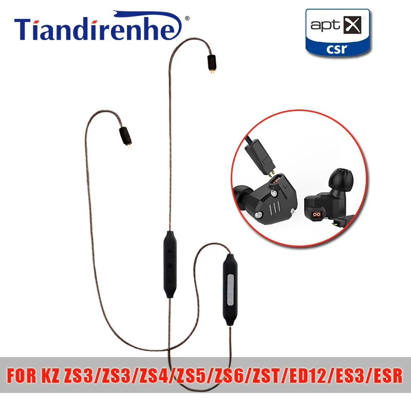 APT X наушники Bluetooth CSR8645 кабель для ZS10 AS10 ZS3 ZS4 ZS5 ZS6 ZST ED12 ES3 ESR гарнитура с серебряным