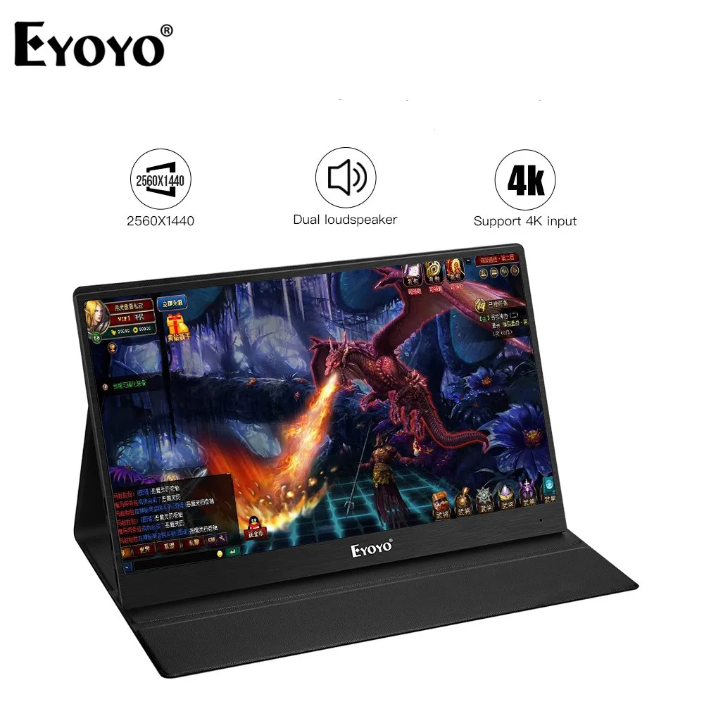 Eyoyo EM13J 13 3 &quot2540x1440 ips игровой монитор ПК с HDMI входом для PS3 PS4 WiiU переключатель Raspberry