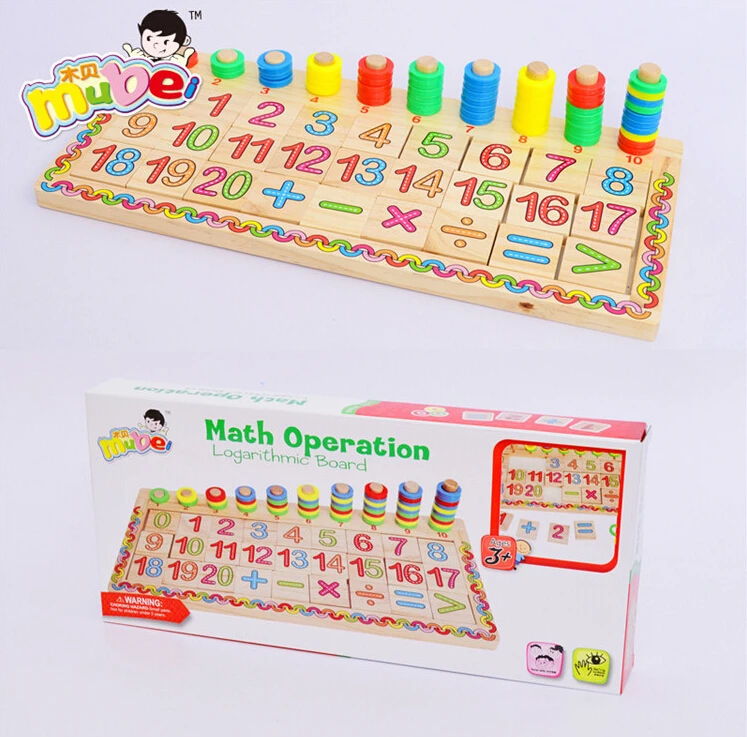 Montessori materials educational Dominoes Children Preschool Teaching Counting Stacking Board Wooden Math Toy монтессори детские
