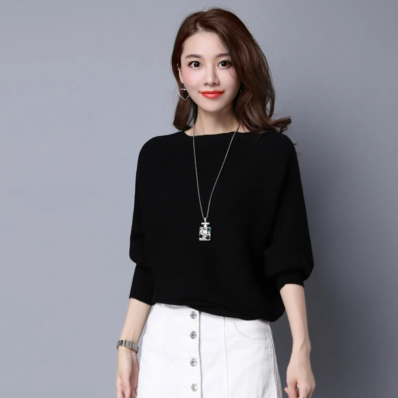 2018 Весна и осень Новый Одноцветный свитер битой рубашка платье Большие размеры