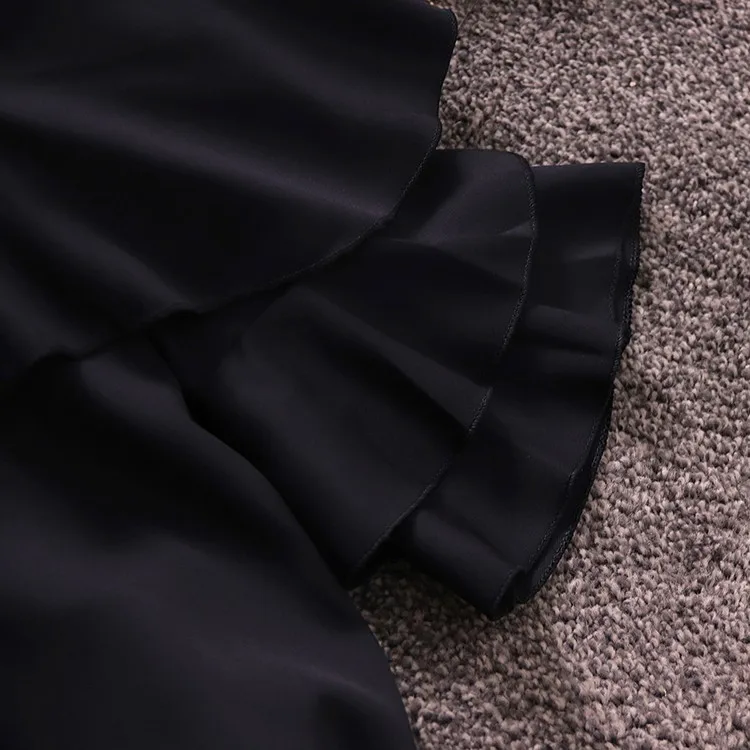 Шифоновый свитер с рукавами-клеш рубашки на бретельках топы + Лоскутные цветные