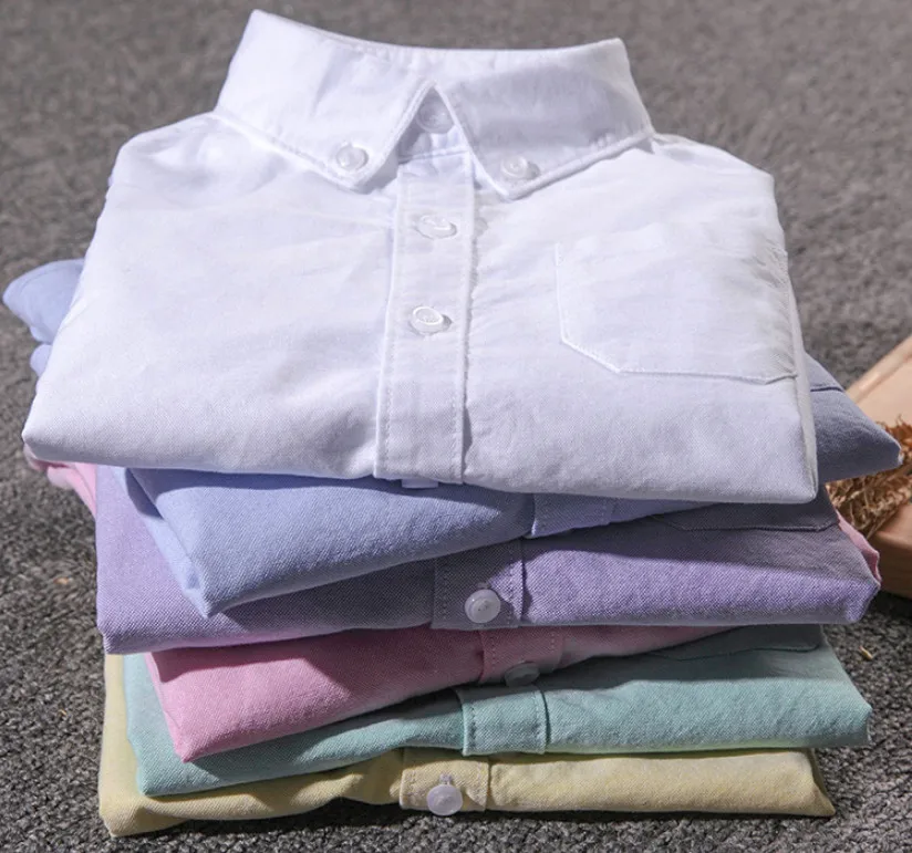 Новинка Весенняя детская одежда рубашки для мальчиков повседневные однотонные