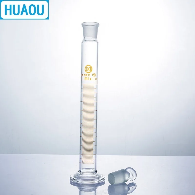 HUAOU 250 мл измерительный цилиндр со стеклянной пробкой для заземления