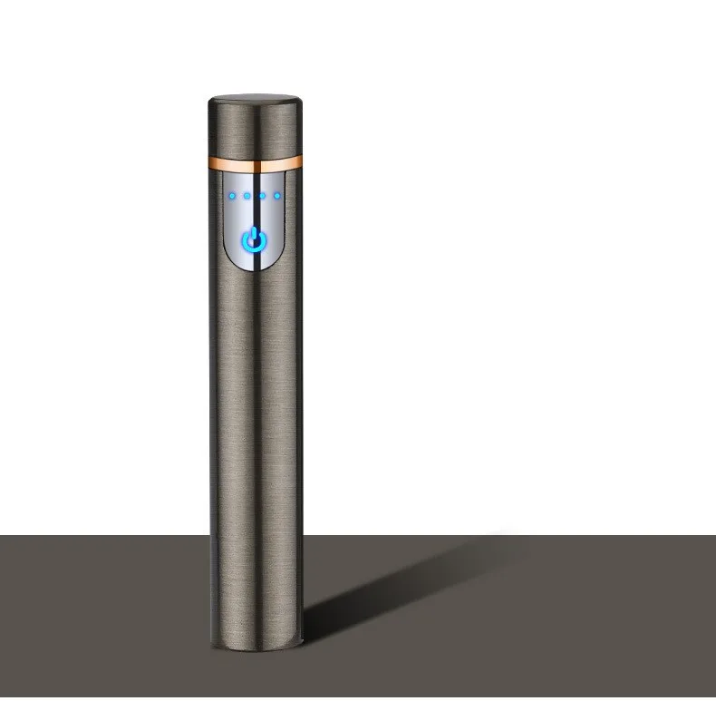 Новинка, тонкая металлическая зажигалка для сигарет, usb зарядка, зажигалки, перезаряжаемая электрическая зажигалка, ветрозащитная, высокое качество, гаджеты для мужчин