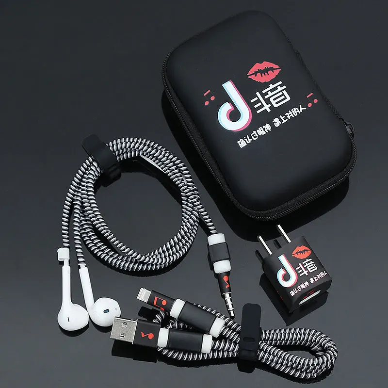 style 4 for iphone Футляр для наушников мультяшный usb-кабель протектор для наушников с кабельным Стикеры для намотки спиральный usb-шнур с зарядным устройством для iphone 5 6 7 8 - Цвет: style 4 for iphone