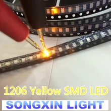 3000 шт SMD 1206 (3216) желтый Поверхностное монтаж SMT светодиодный чип