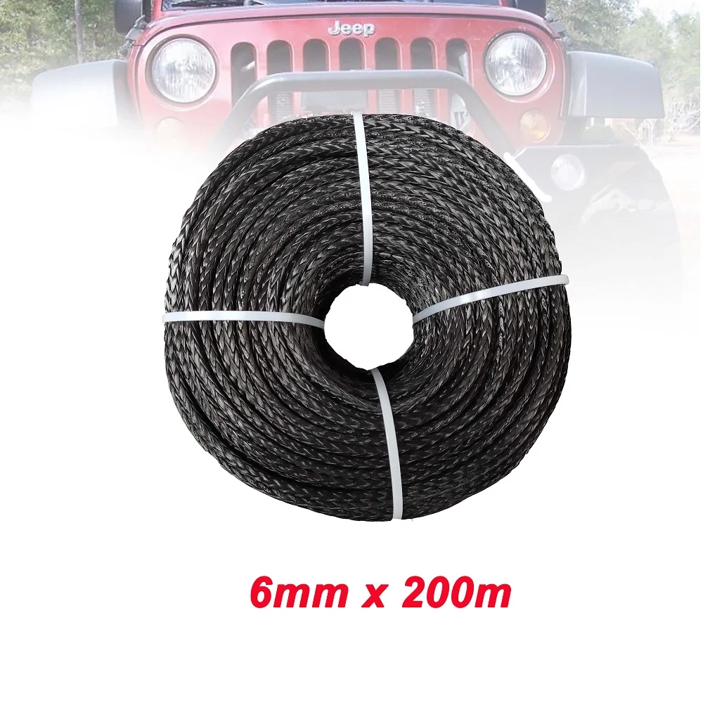 6 мм * 200 м синтетическая лебедка UHMWPE волоконный трос для 4WD 4x4 ATV UTV лодка