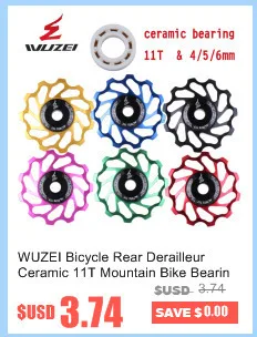 WUZEI MTB велосипедный переключатель задний Шкив 11 Т Алюминиевый сплав колеса Jockey дорожный велосипед направляющий прогиб шкив Часть Аксессуары для велосипеда