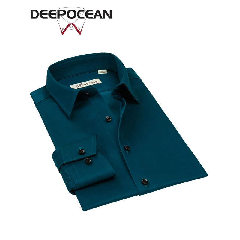 

Deepocean Men Fashion Shirt Long Sleeve Plus Size Cotton Shirt Men Clothes Business Casual Shirts Slim Fit Camisa De Hombre