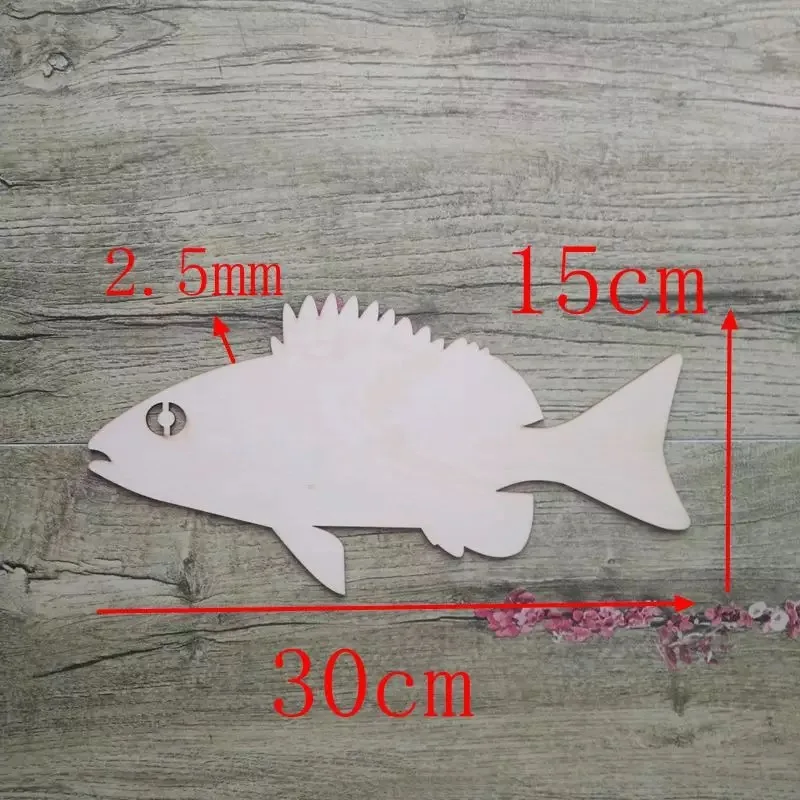 

2x Fish cut out shape wooden animals ornament