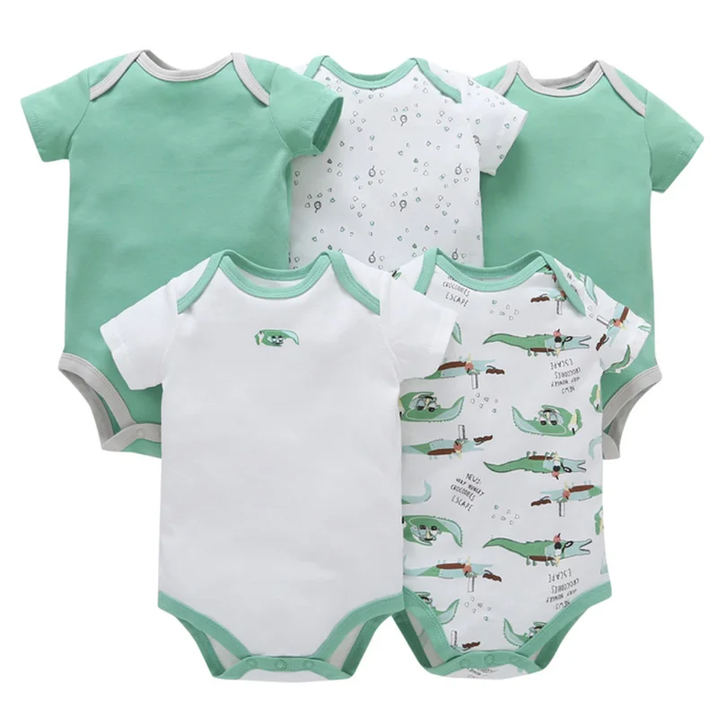 5 упаковок боди для малышей комбинезоны летний хлопковый комплект одежды с