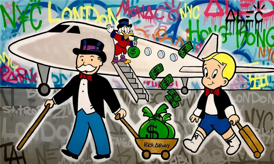 Alec Monopolys Privatejet Takeoff HD Wall Art Холст с печатью постера живопись декоративная для офиса